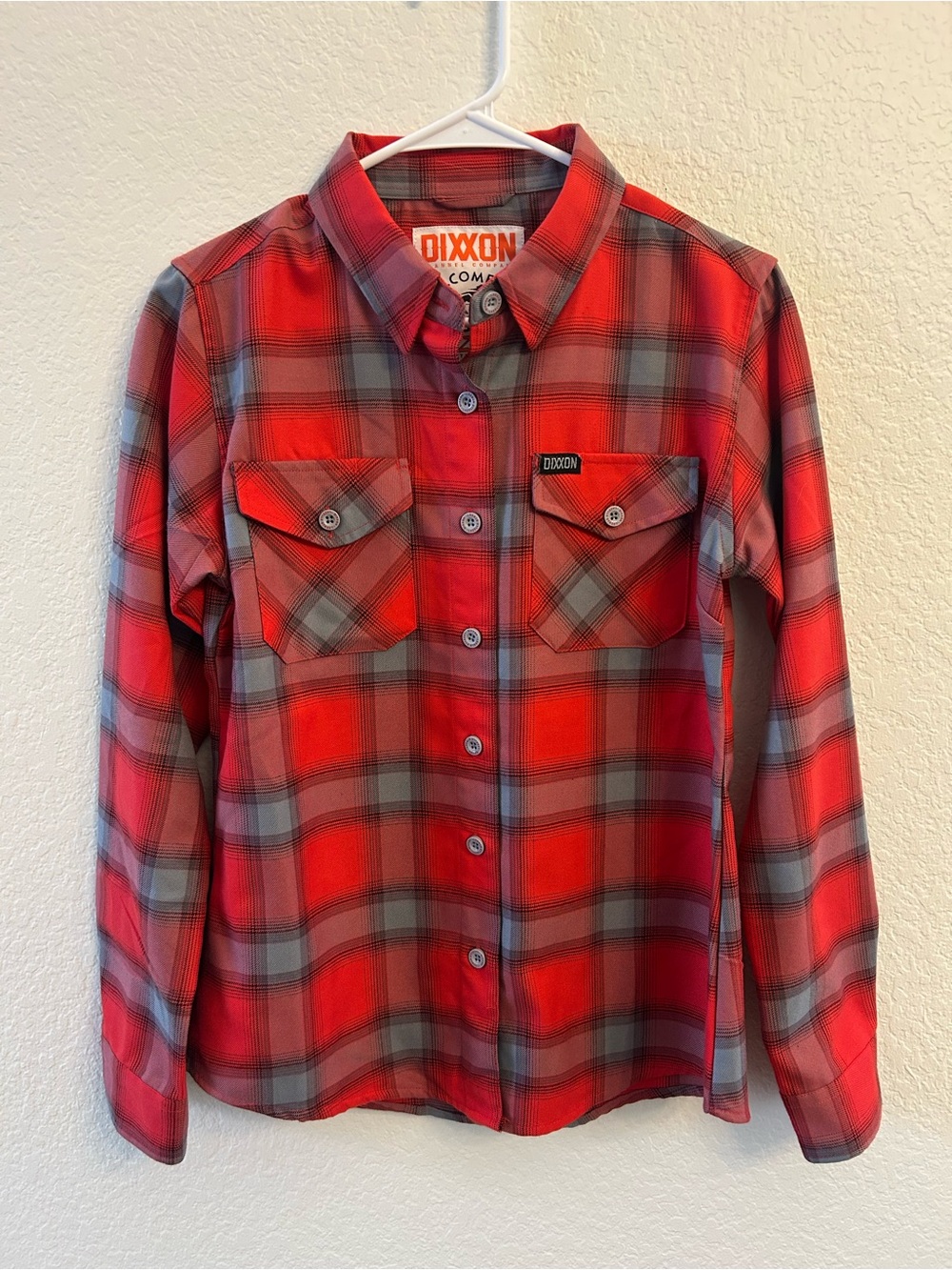 New Men’s Med Dixxon Flannel Shirt Welcome To Lazelle St Red Plaid Button Down